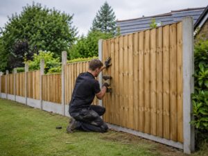 Garden fencing installed by Classic Paving and Fencing in South Wales